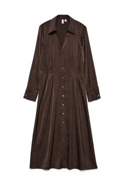 Vestido camisero efecto satinado