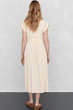 Vestido camisero sin mangas largo midi