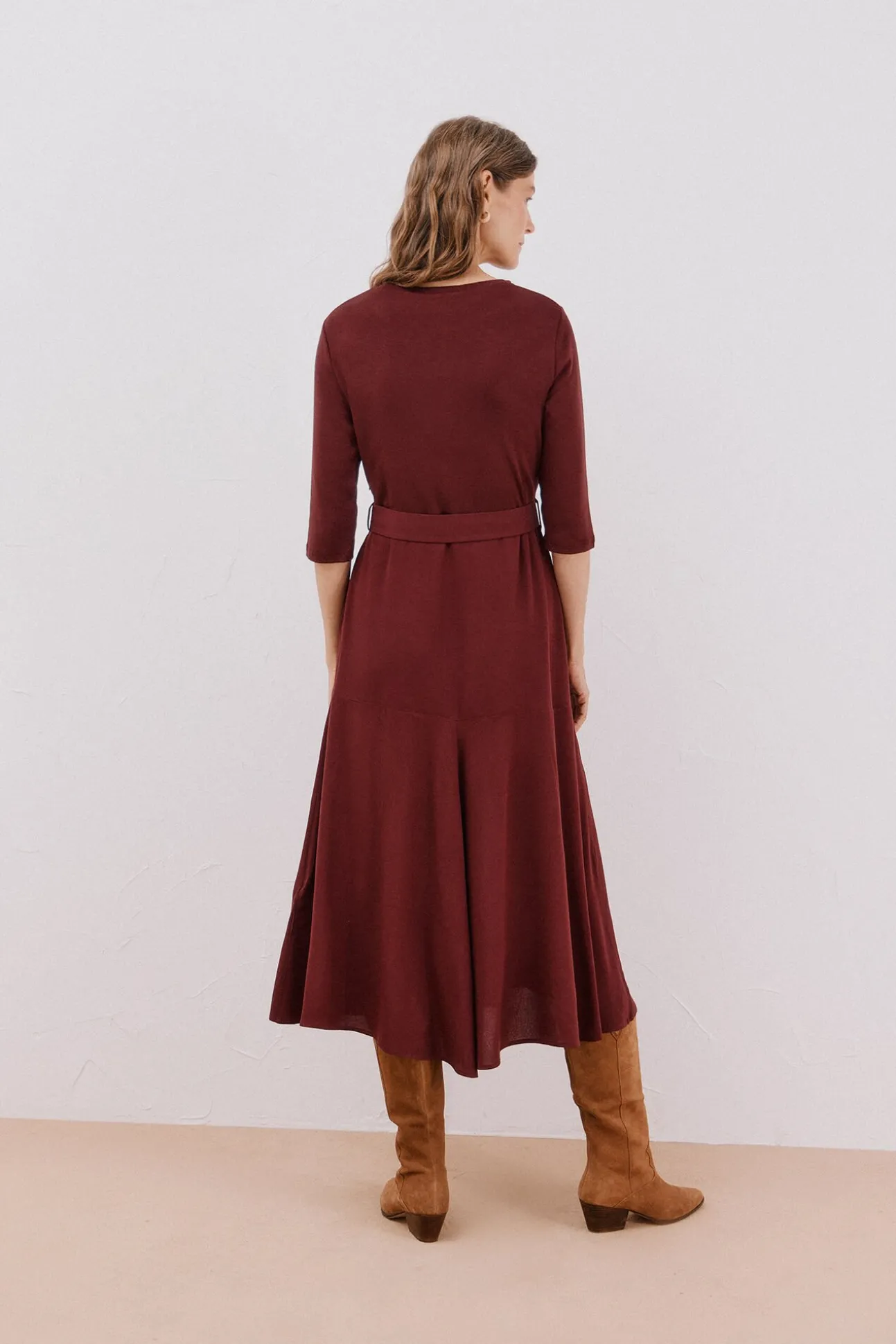 Vestido combinado cinturón