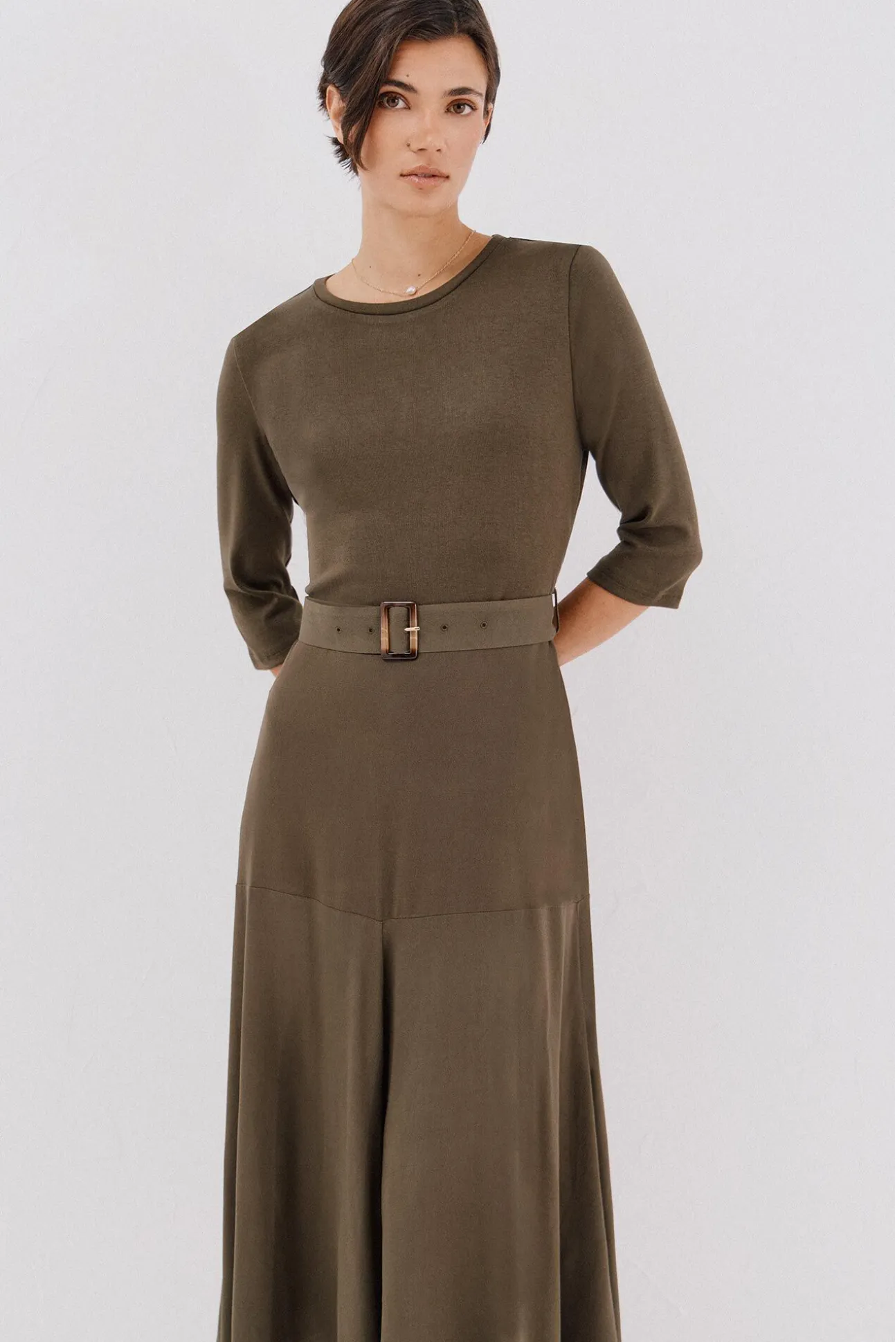 Vestido combinado cinturón