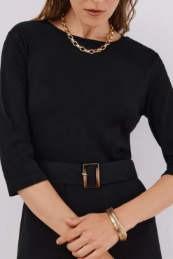 Vestido combinado cinturón