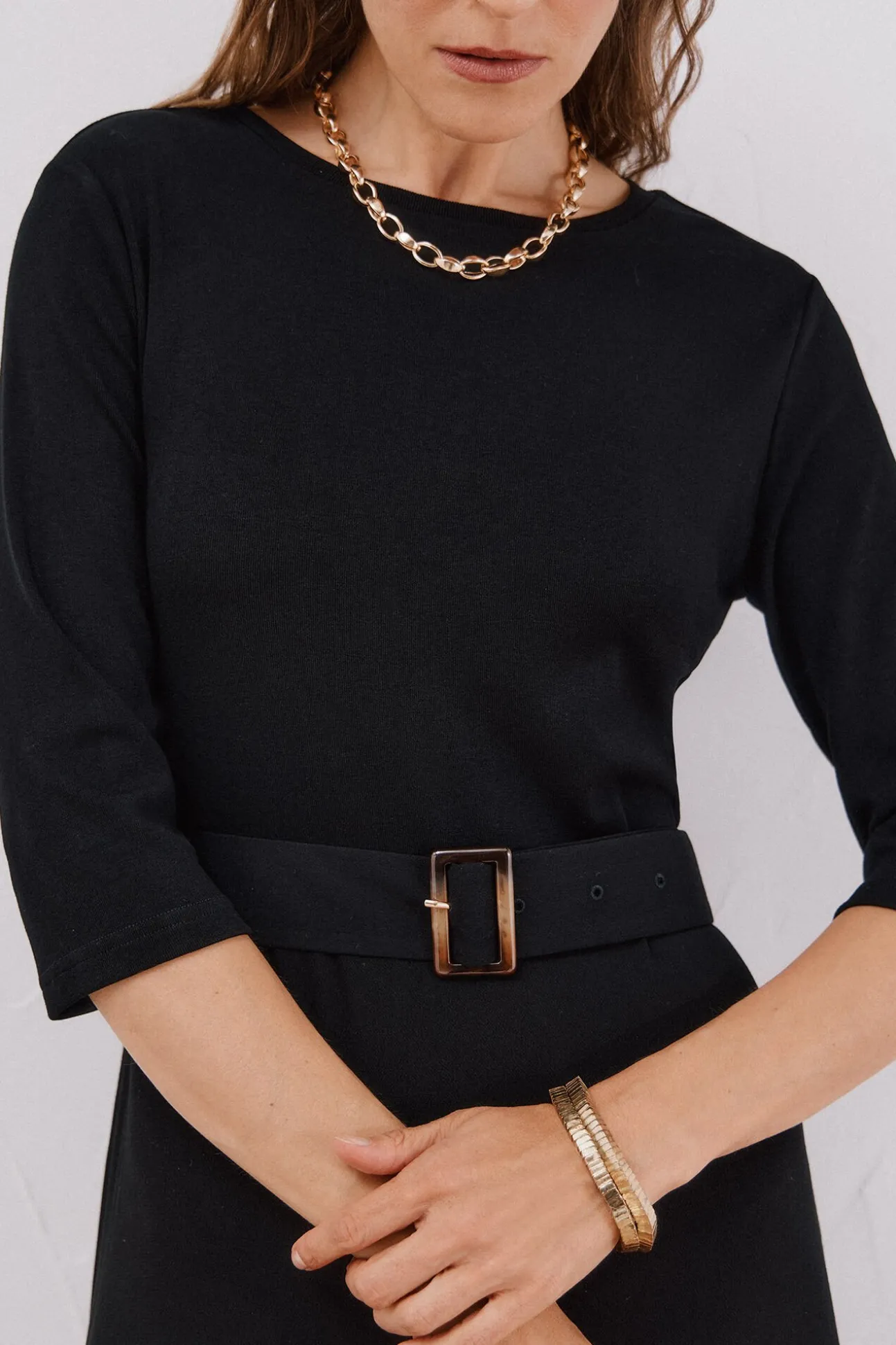 Vestido combinado cinturón