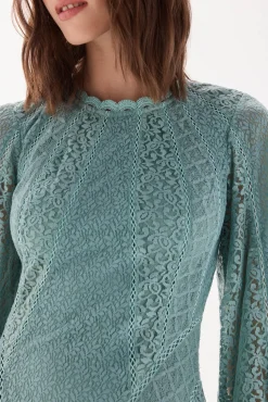 Vestido combinado de encajes