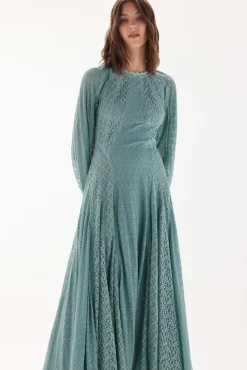 Vestido combinado de encajes