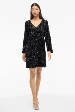 Vestido corto con lentejuelas