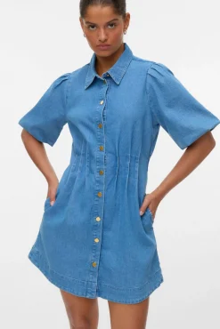 Vestido corto de algodón