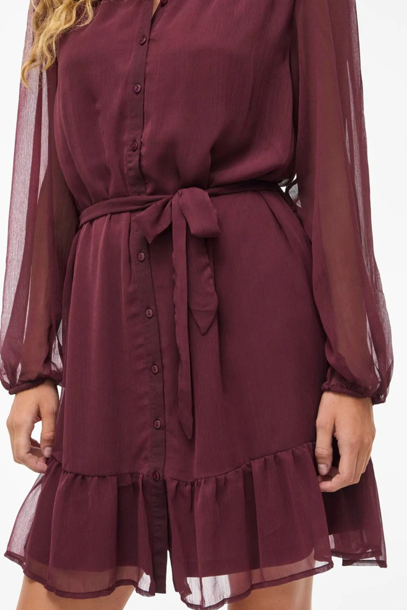 Vestido corto de gasa