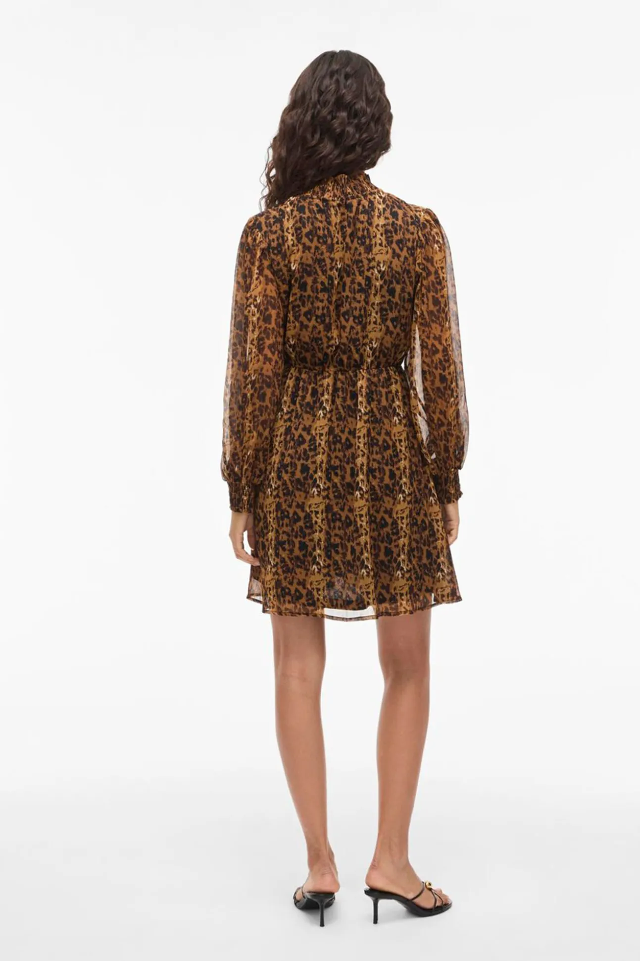 Vestido corto de gasa estampado