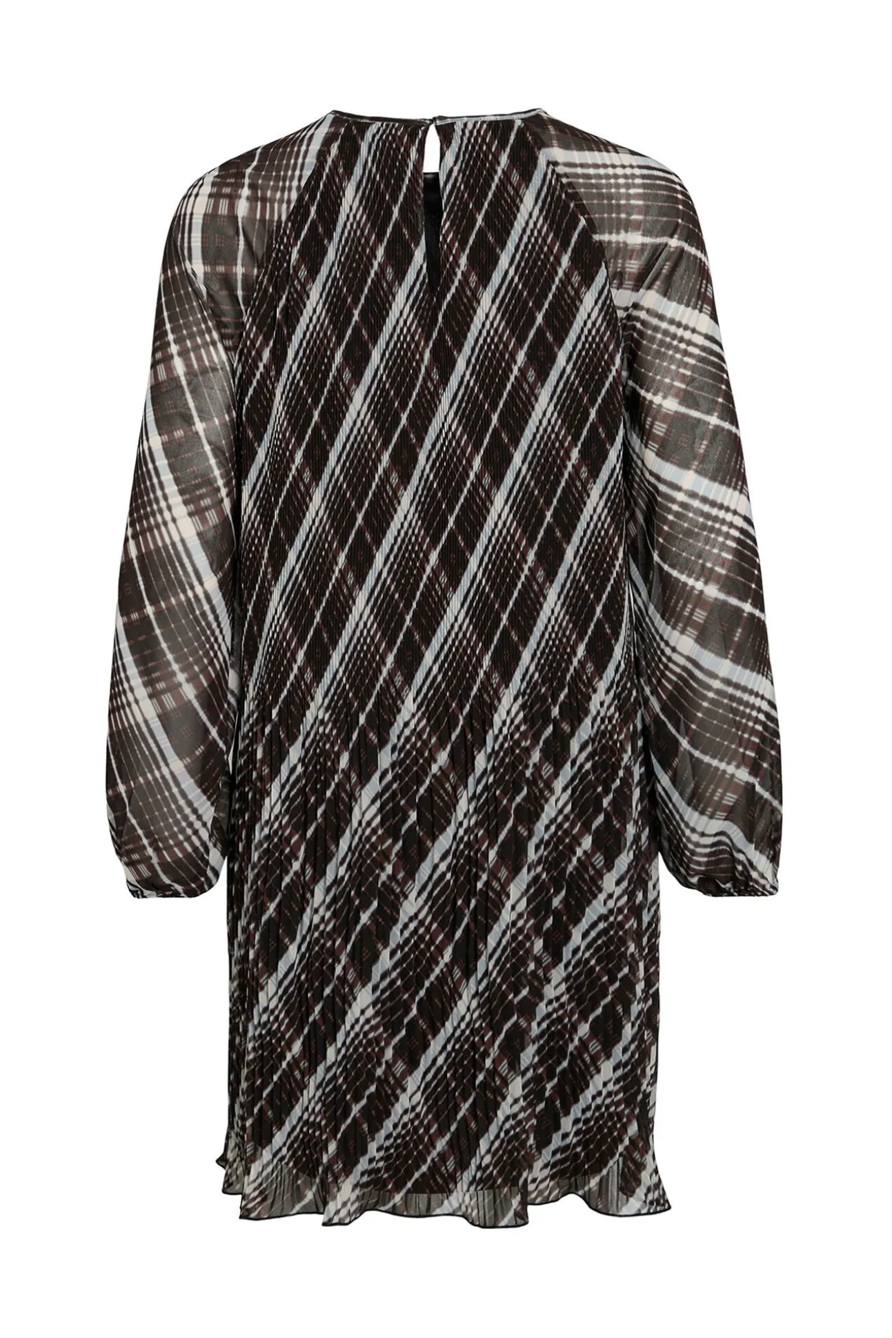 Vestido corto de gasa plisado