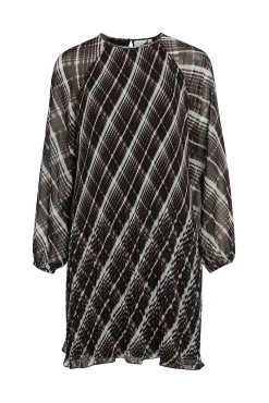 Vestido corto de gasa plisado