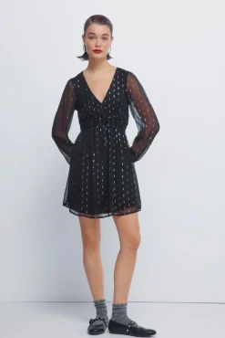 Vestido corto detalles lurex