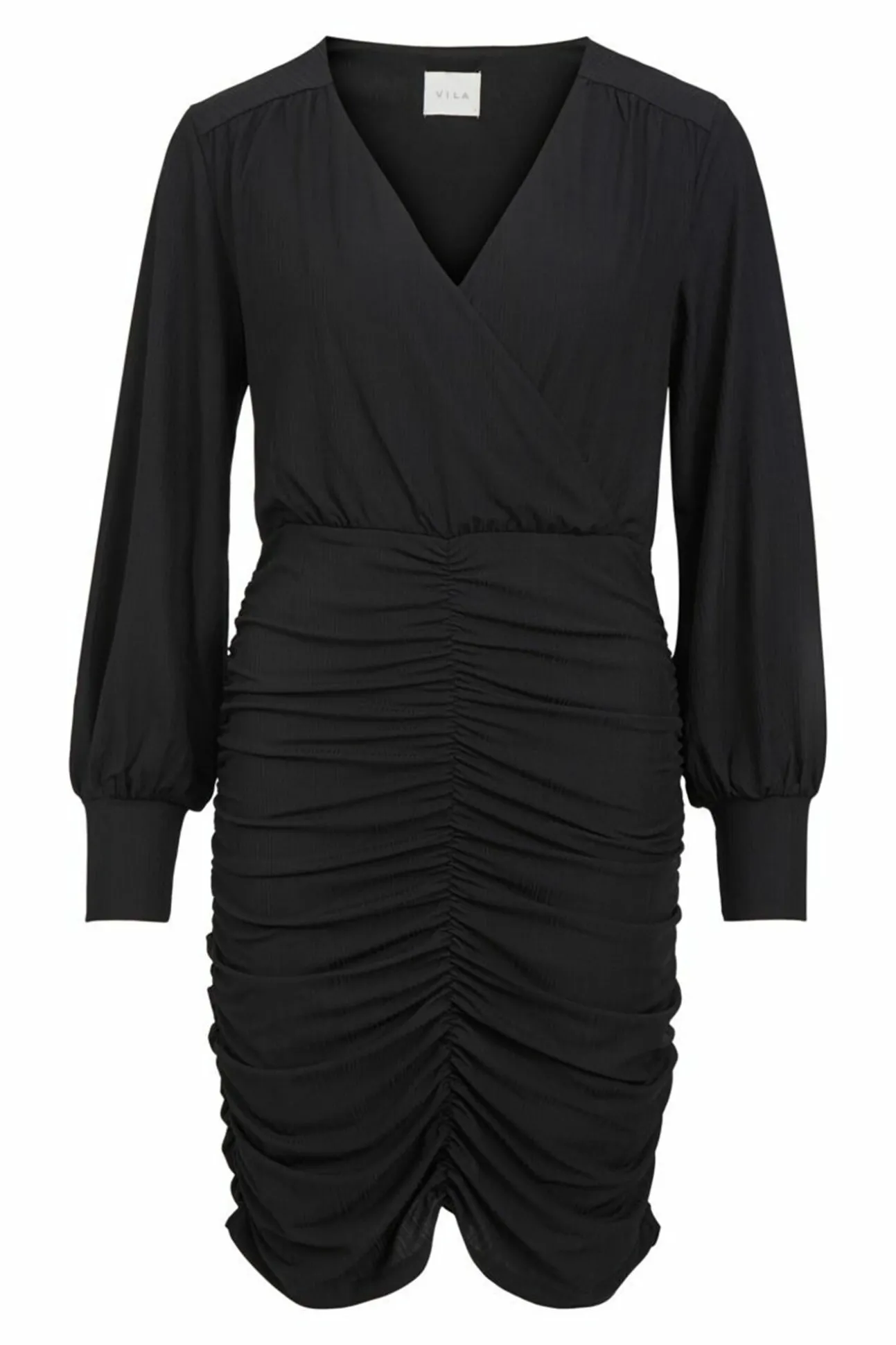 Vestido corto entallado fruncido