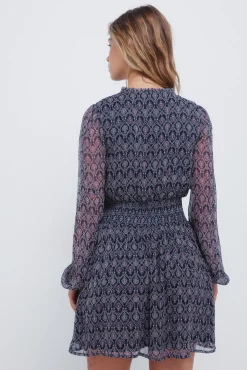 Vestido corto estampado geométrico