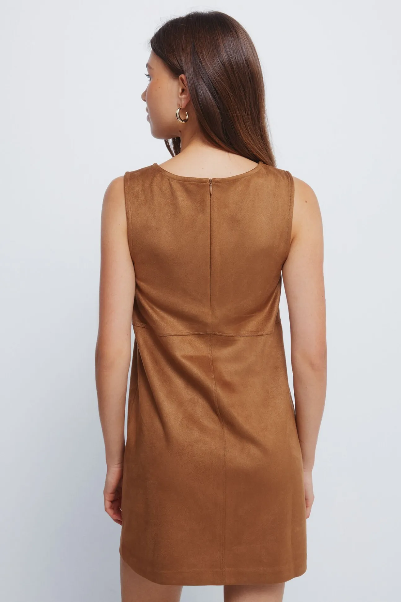 Vestido corto evasé antelina