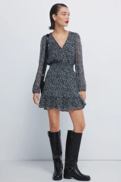 Vestido corto gasa estampado