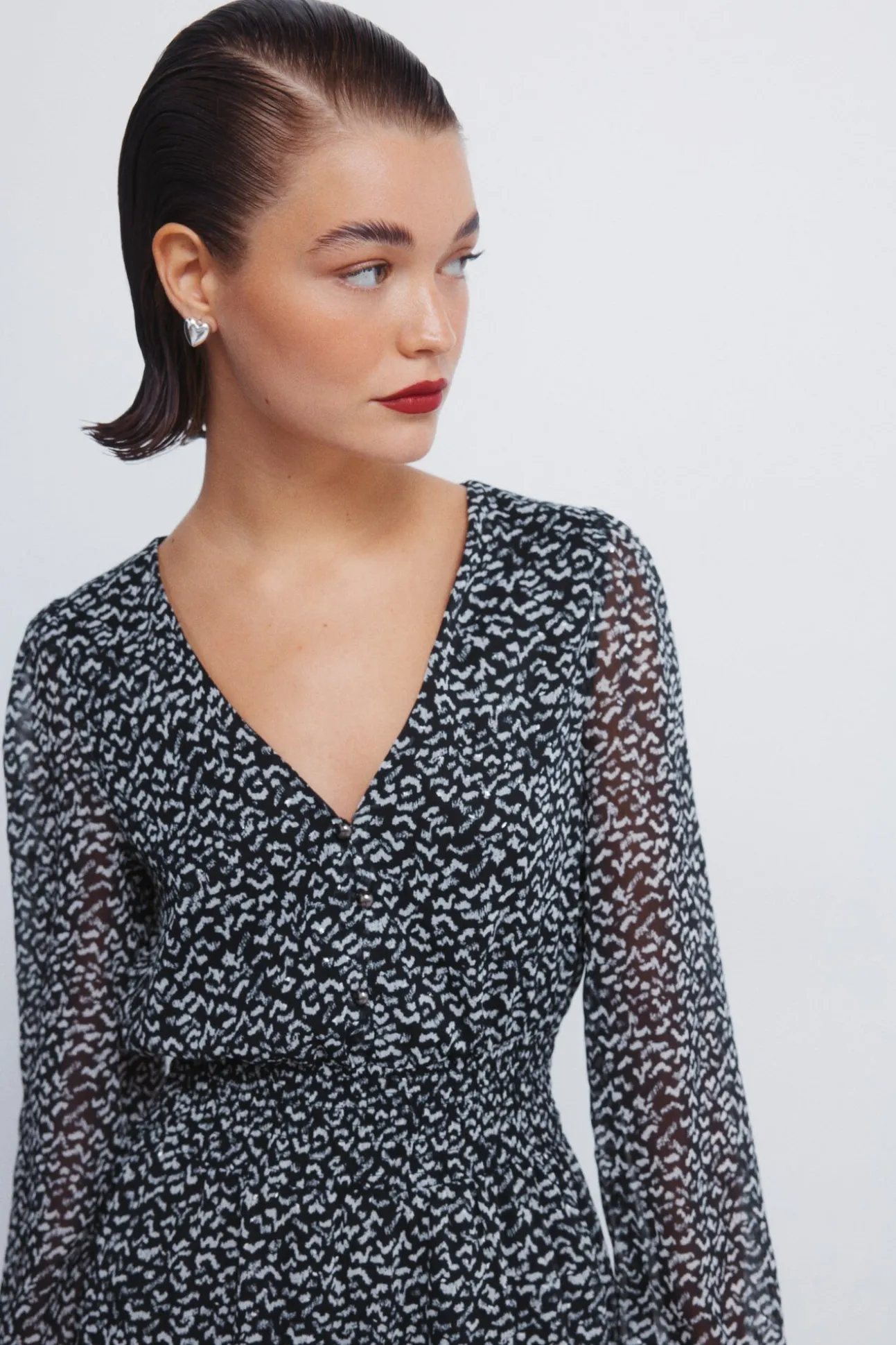 Vestido corto gasa estampado