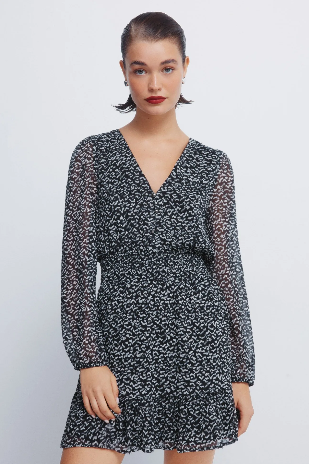 Vestido corto gasa estampado