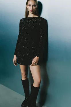 Vestido corto lentejuelas