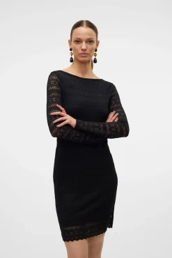 Vestido corto manga larga