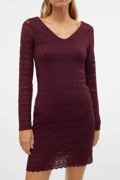 Vestido corto manga larga