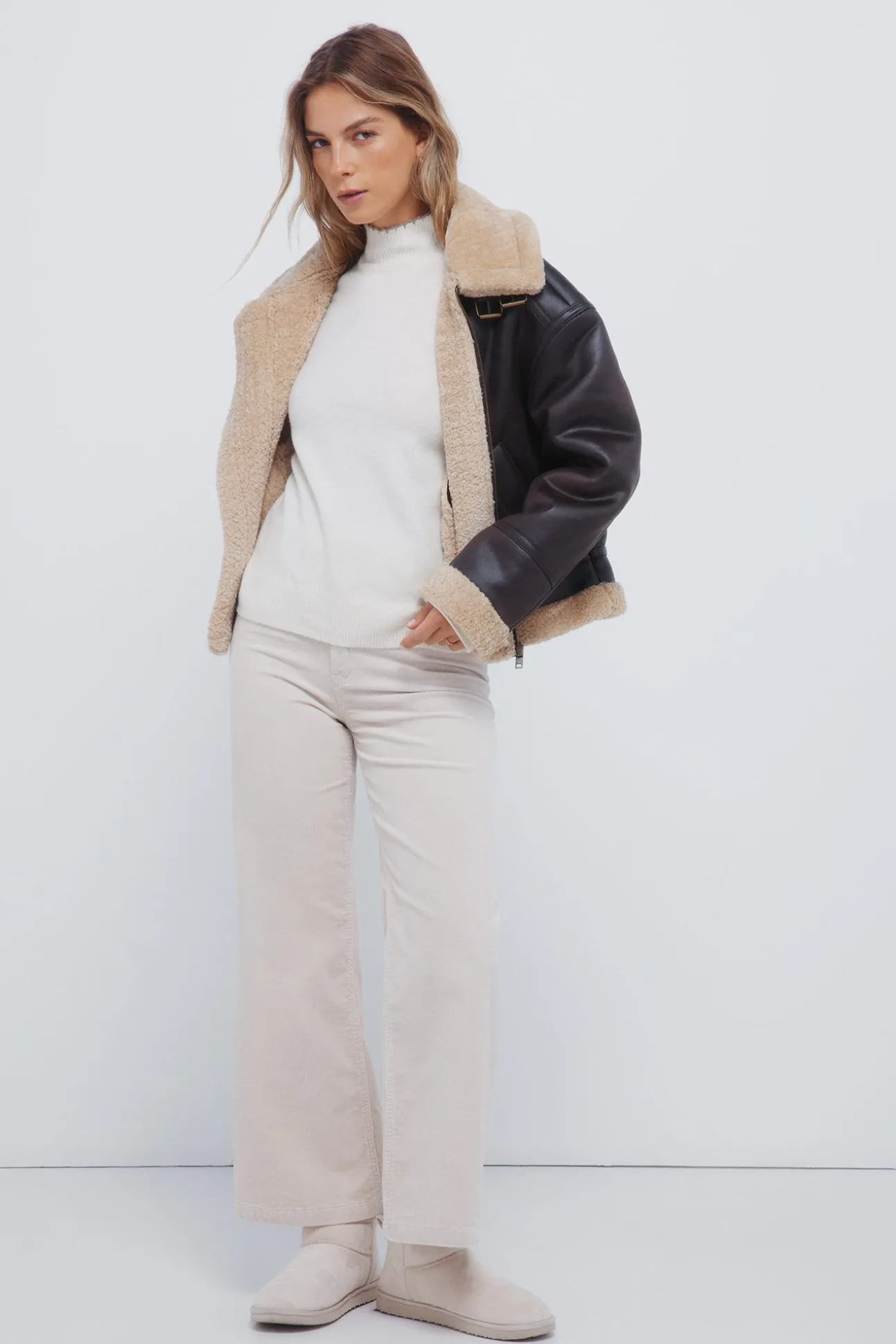 Vestido corto punto cable knit