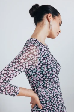 Vestido corto tubo estampado