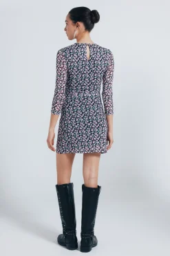 Vestido corto tubo estampado