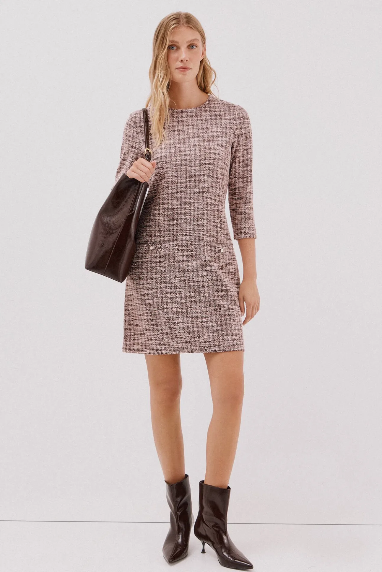 Vestido corto tweed