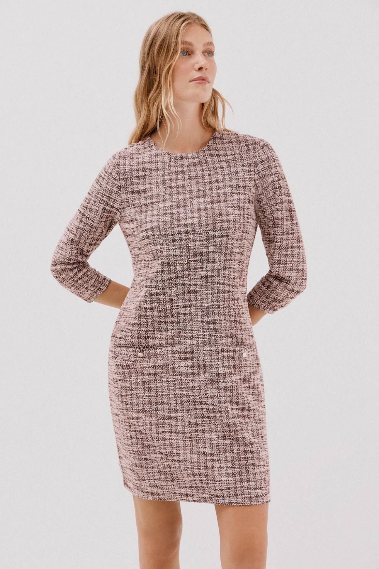Vestido corto tweed