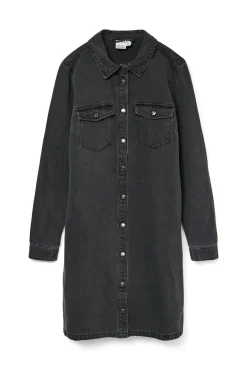 Vestido corto vaquero manga larga