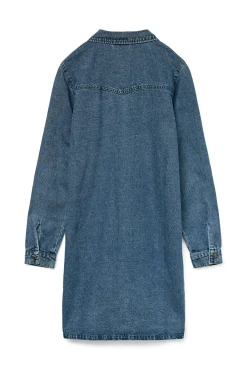 Vestido corto vaquero manga larga