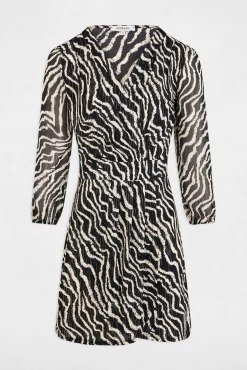 Vestido cruzado estampado