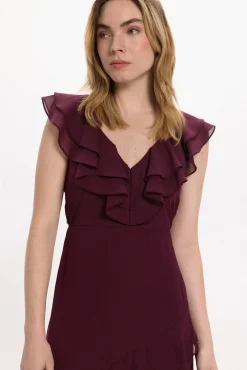 Vestido de gasa midi de fiesta