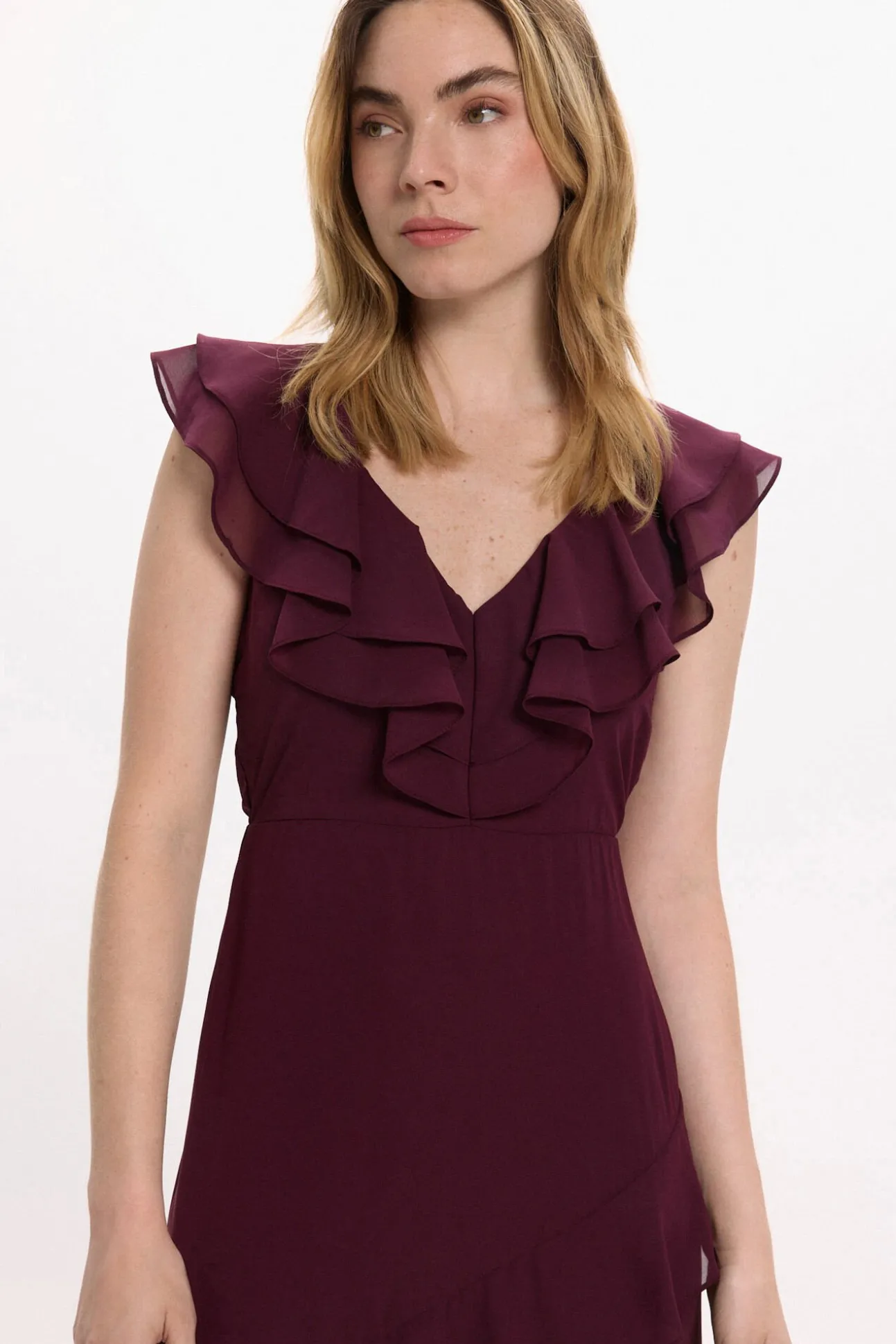 Vestido de gasa midi de fiesta