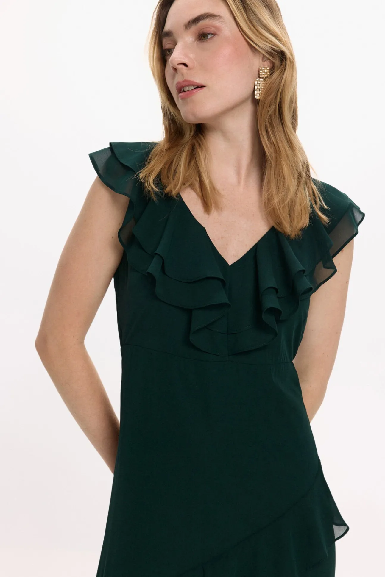 Vestido de gasa midi de fiesta