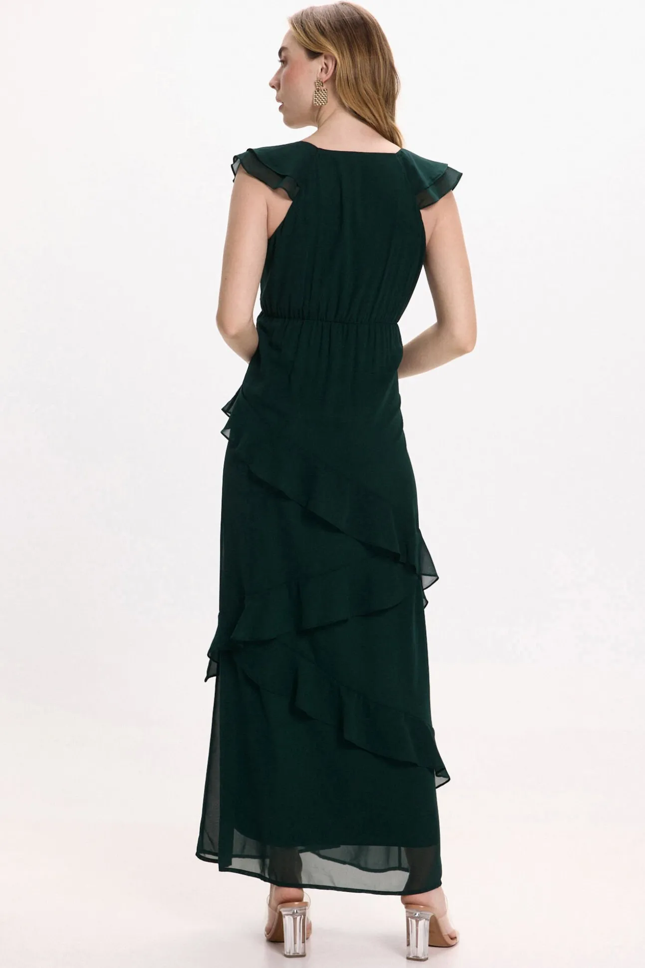 Vestido de gasa midi de fiesta