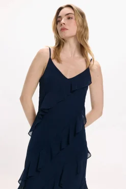 Vestido de gasa midi de fiesta