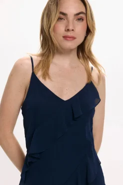 Vestido de gasa midi de fiesta