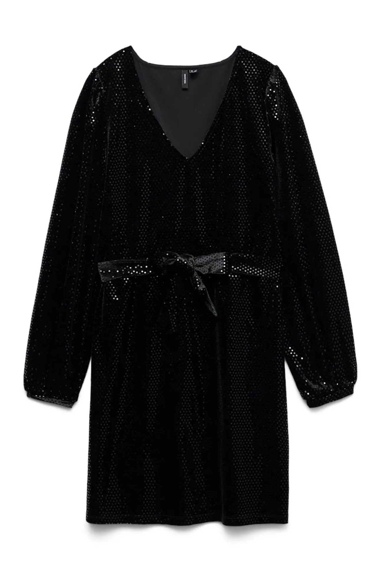 Vestido de manga larga detalles brillantes