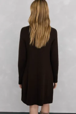 Vestido de punto costura central lana