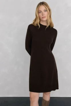 Vestido de punto costura central lana