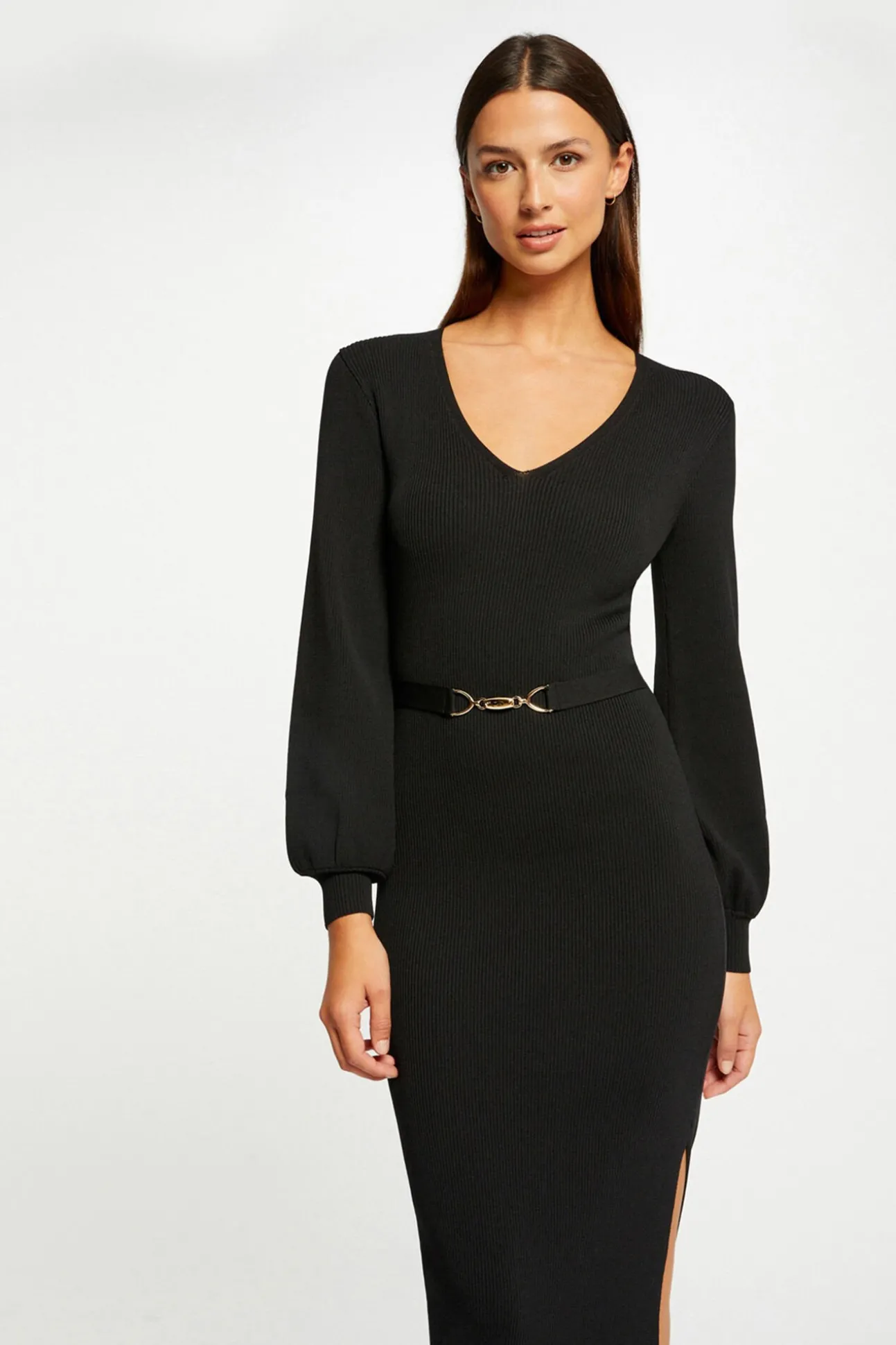 Vestido de punto largo ajustado