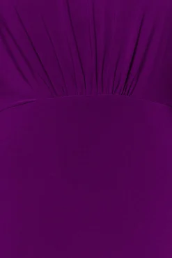 Vestido de punto midi con hombro descubierto