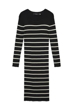 Vestido de punto midi de manga larga