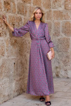 Vestido estampado Berenjena