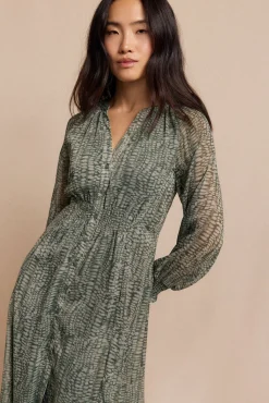 Vestido estampado fluido