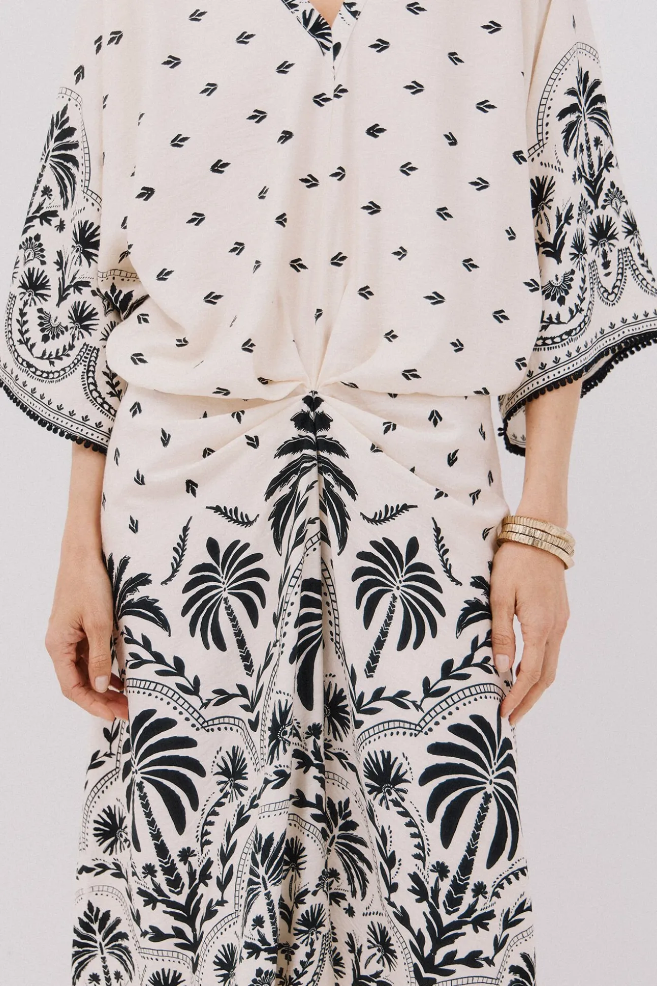 Vestido estampado frunces