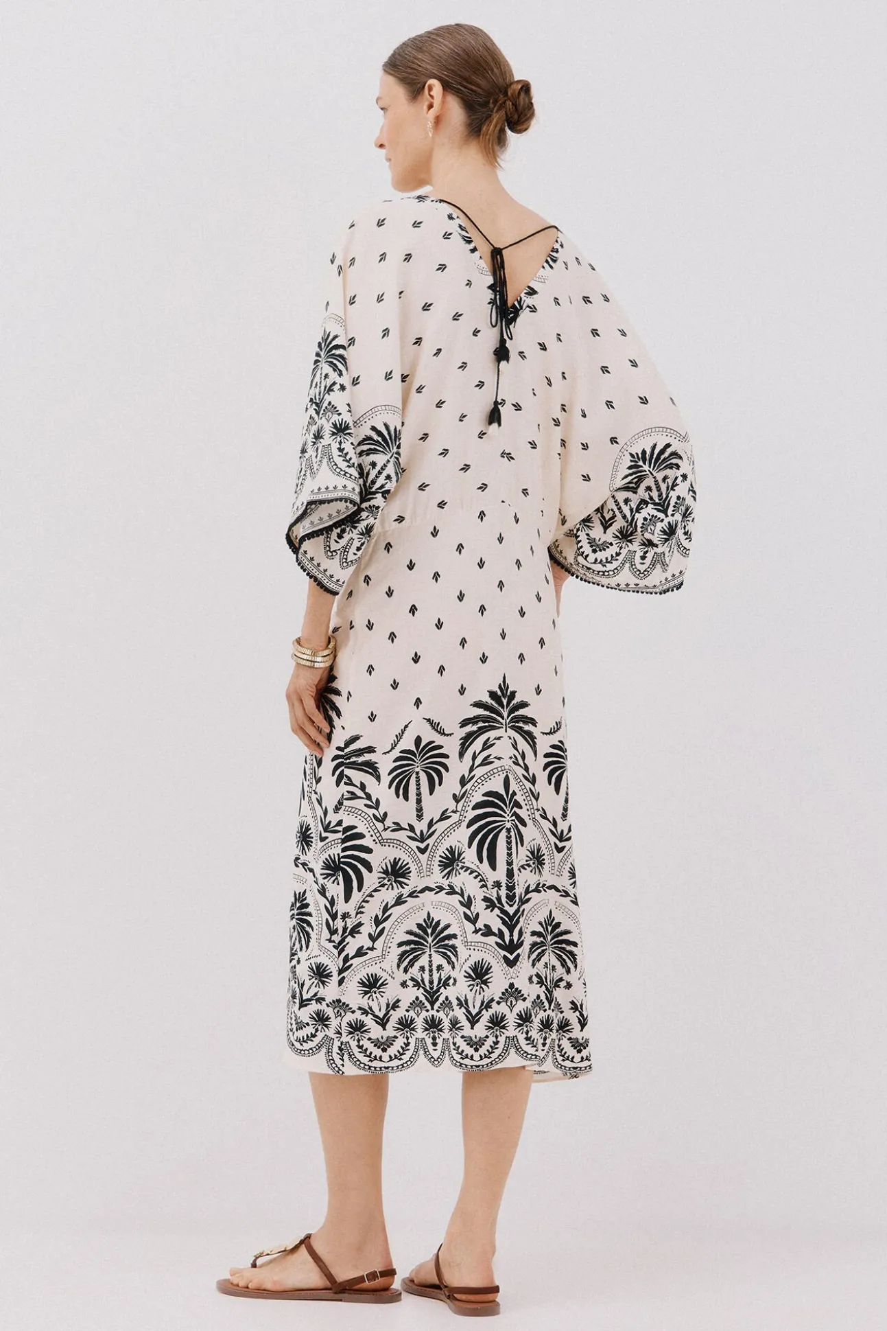 Vestido estampado frunces