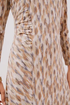 Vestido estampado frunces