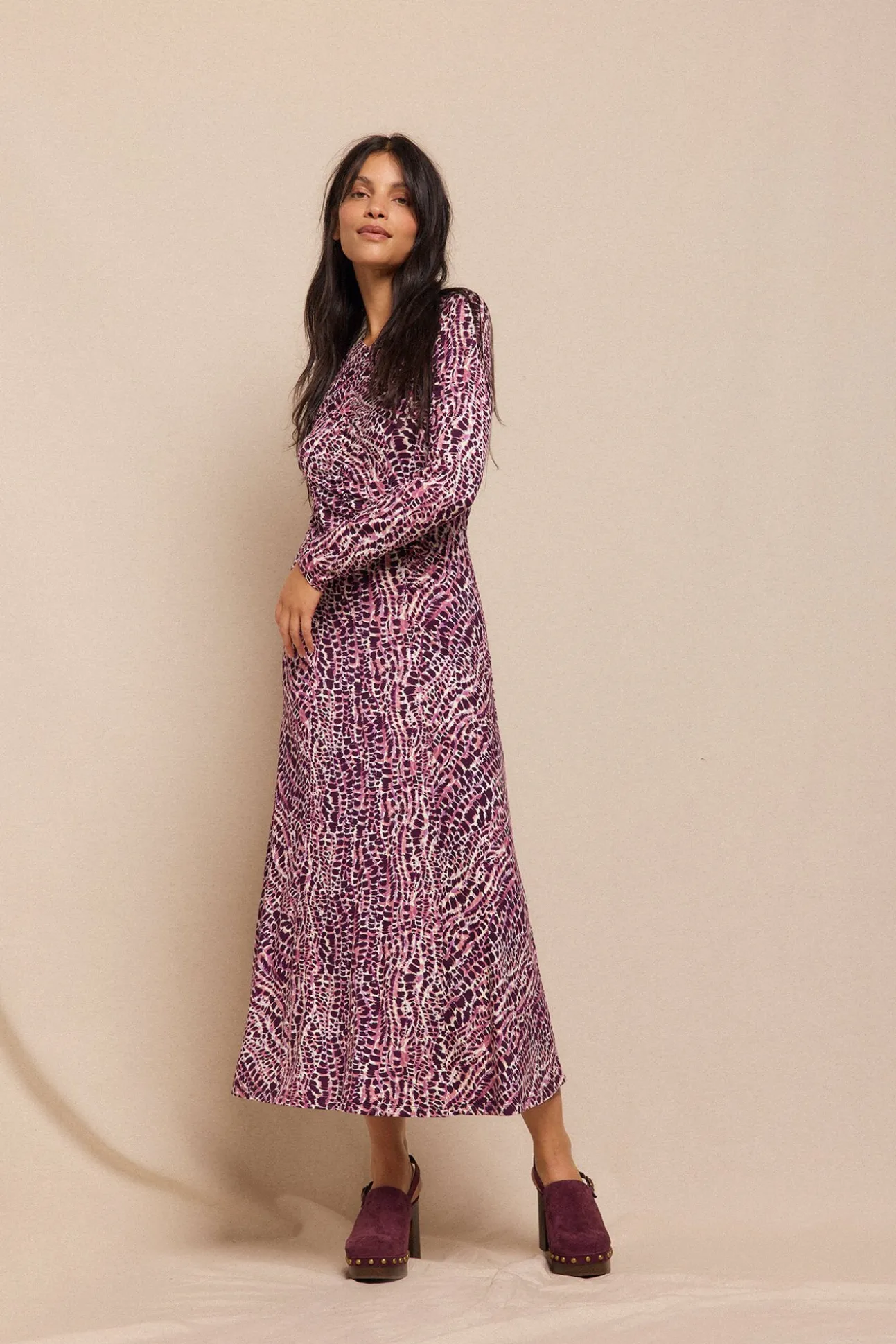 Vestido estampado frunces